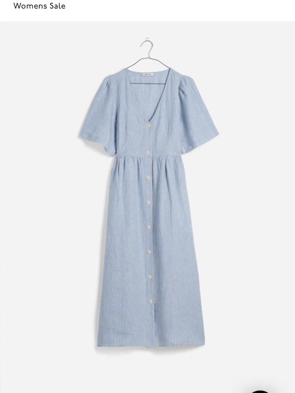 Madewell Cassie Button-Front Midi Dress in Linen